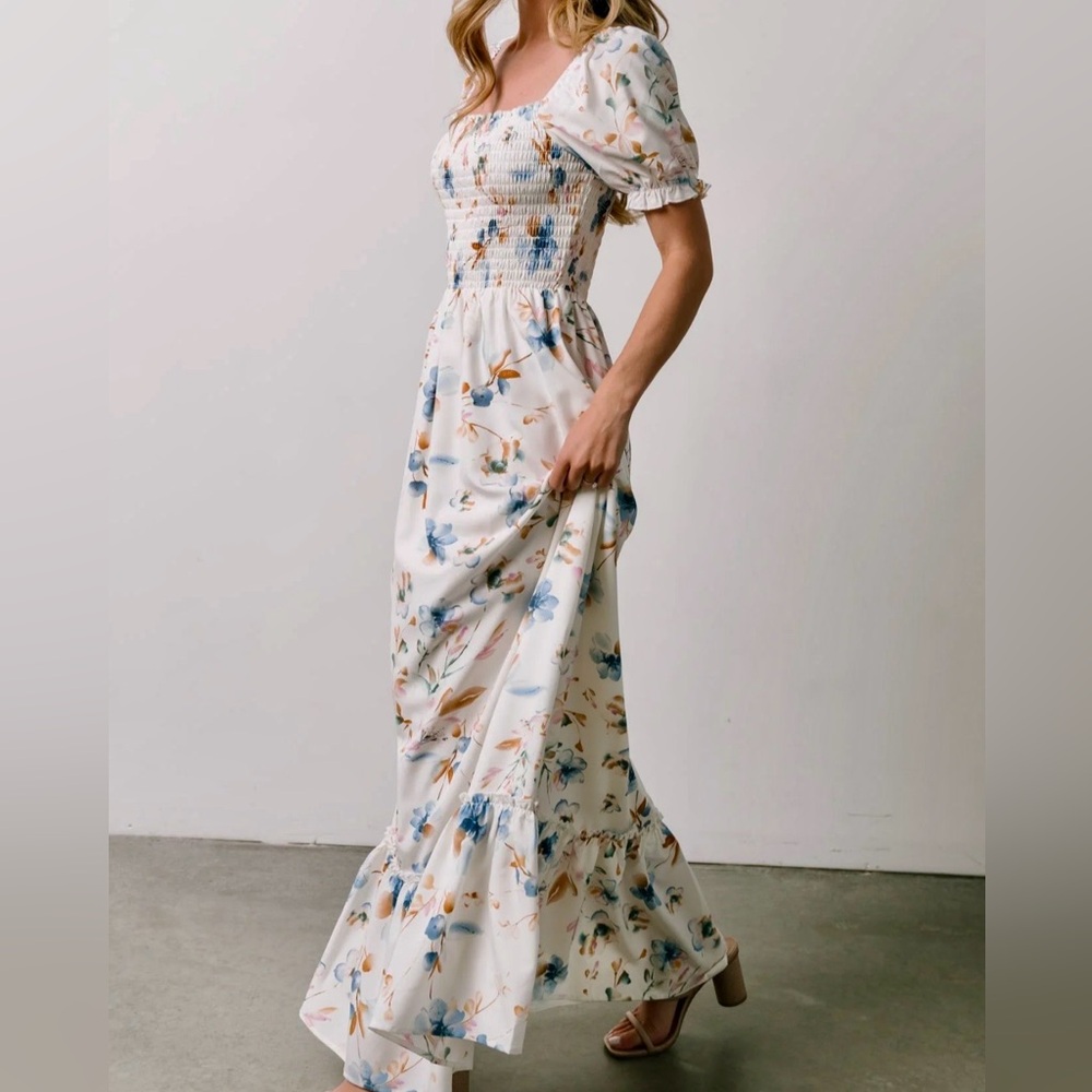 NWT Baltic Born Capri Smocked Floral Maxi Dress Size Medium - Picture 4 of 14